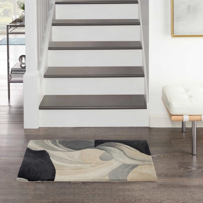 Contemporary Rugs & Transitional Rugs Prismatic PRS41 Ivory - Beige & Black - Charcoal Hand Tufted Rug