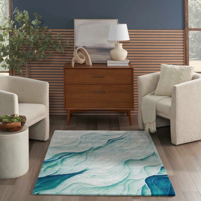 Contemporary Rugs & Transitional Rugs Prismatic PRS42 Green & Lt. Green Hand Knotted Rug
