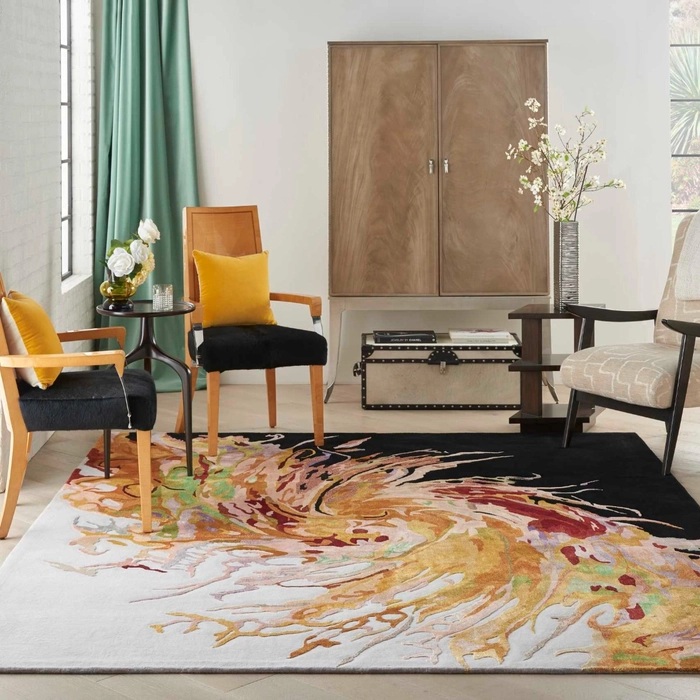 Contemporary Rugs & Transitional Rugs Prismatic PRS21 Black - Charcoal & Multi Hand Tufted Rug