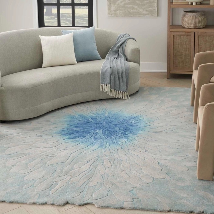 Contemporary Rugs & Transitional Rugs Prismatic PRS39 Lt. Blue - Blue Hand Tufted Rug