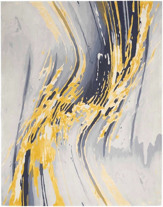 Contemporary Rugs & Transitional Rugs Prismatic PRS24 Lt. Grey - Grey & Lt. Gold - Gold Hand Tufted Rug