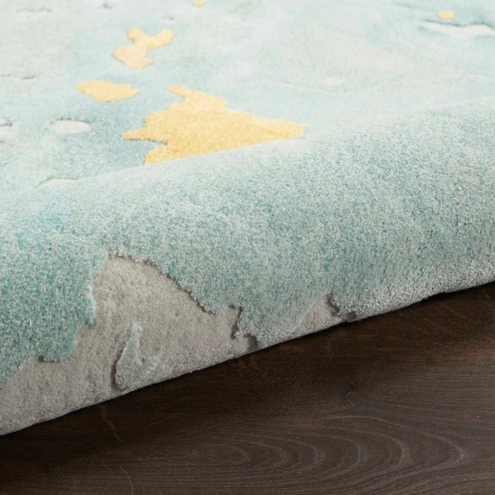 Contemporary Rugs & Transitional Rugs Prismatic PRS26 Lt. Blue - Blue & Lt. Gold - Gold Hand Tufted Rug