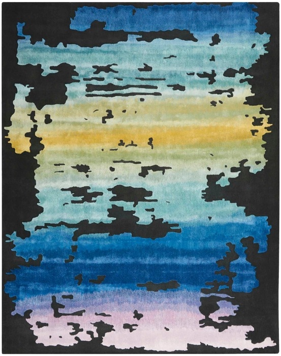 Contemporary Rugs & Transitional Rugs Prismatic PRS23 Black - Charcoal & Multi Hand Tufted Rug