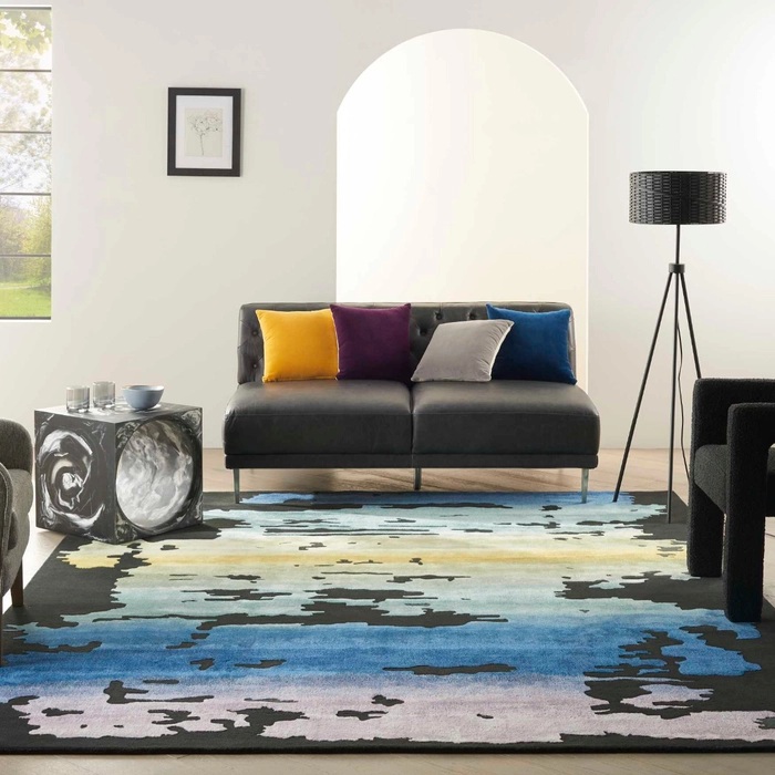 Contemporary Rugs & Transitional Rugs Prismatic PRS23 Black - Charcoal & Multi Hand Tufted Rug