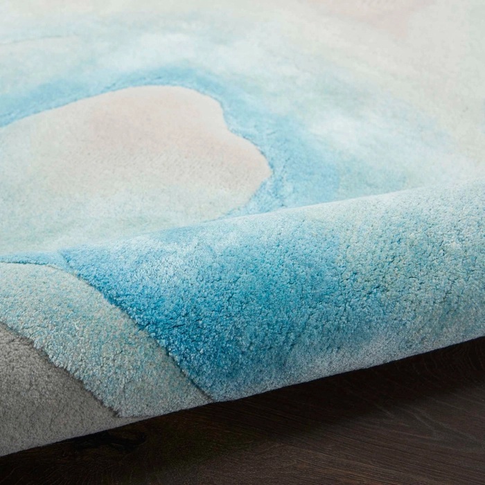 Contemporary Rugs & Transitional Rugs Prismatic PRS22 Lt. Grey - Grey & Lt. Blue - Blue Hand Tufted Rug