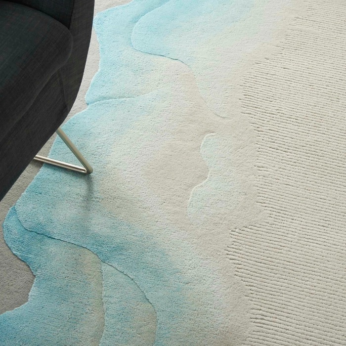 Contemporary Rugs & Transitional Rugs Prismatic PRS22 Lt. Grey - Grey & Lt. Blue - Blue Hand Tufted Rug