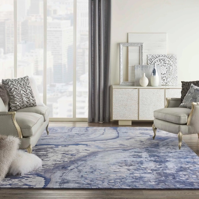 Contemporary Rugs & Transitional Rugs Prismatic PRS05 Lt. Blue - Blue Hand Tufted Rug