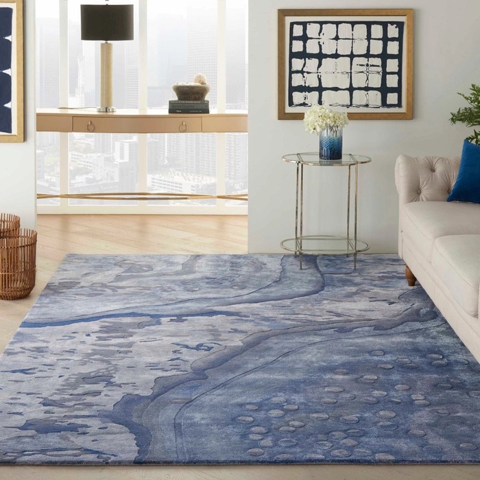 Contemporary Rugs & Transitional Rugs Prismatic PRS05 Lt. Blue - Blue Hand Tufted Rug