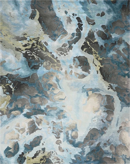 Contemporary Rugs & Transitional Rugs Prismatic PRS14 Lt. Grey - Grey & Lt. Blue - Blue Hand Tufted Rug