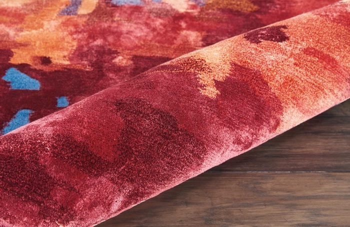 Contemporary Rugs & Transitional Rugs Prismatic PRS13 Red - Burgundy & Lt. Blue - Blue Hand Tufted Rug