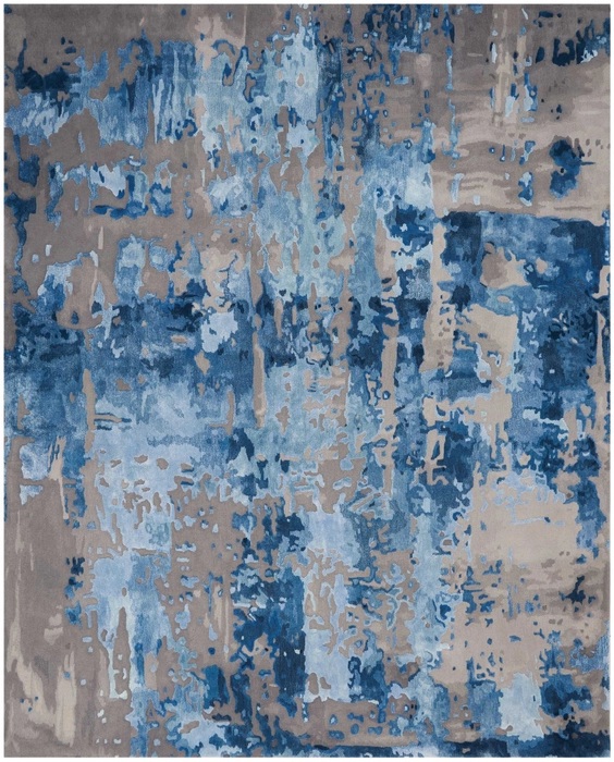 Contemporary Rugs & Transitional Rugs Prismatic PRS10 Lt. Blue - Blue & Lt. Grey - Grey Hand Tufted Rug