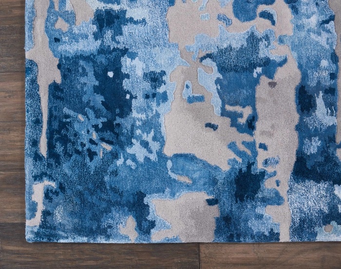 Contemporary Rugs & Transitional Rugs Prismatic PRS10 Lt. Blue - Blue & Lt. Grey - Grey Hand Tufted Rug