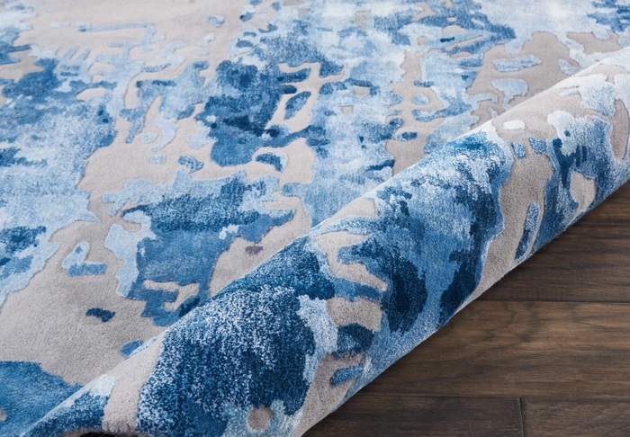 Contemporary Rugs & Transitional Rugs Prismatic PRS10 Lt. Blue - Blue & Lt. Grey - Grey Hand Tufted Rug