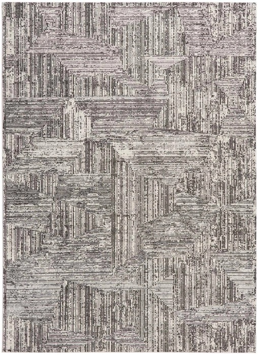 Contemporary Rugs & Transitional Rugs Irradiant Abstract Calvin Klein IRR01 Cream Black Ivory - Beige & Black - Charcoal Machine Made Rug