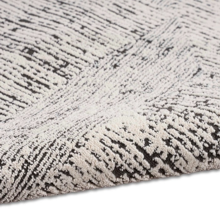 Contemporary Rugs & Transitional Rugs Irradiant Abstract Calvin Klein IRR01 Cream Black Ivory - Beige & Black - Charcoal Machine Made Rug