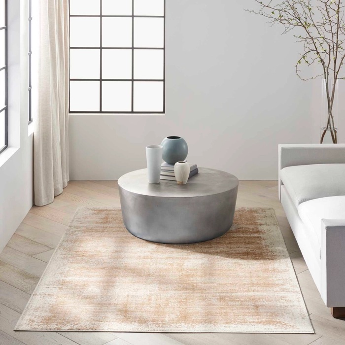 Contemporary Rugs & Transitional Rugs Irradiant Abstract Calvin Klein IRR03 Rose Gold Lt. Gold - Gold & Red - Burgundy Machine Made Rug
