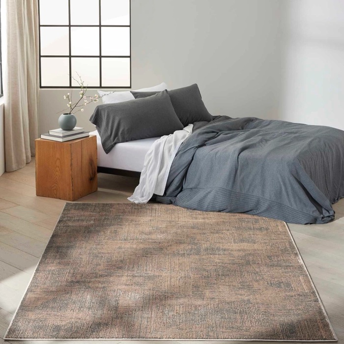 Contemporary Rugs & Transitional Rugs Irradiant Abstract Calvin Klein IRR01 Black Ivory Black - Charcoal & Ivory - Beige Machine Made Rug