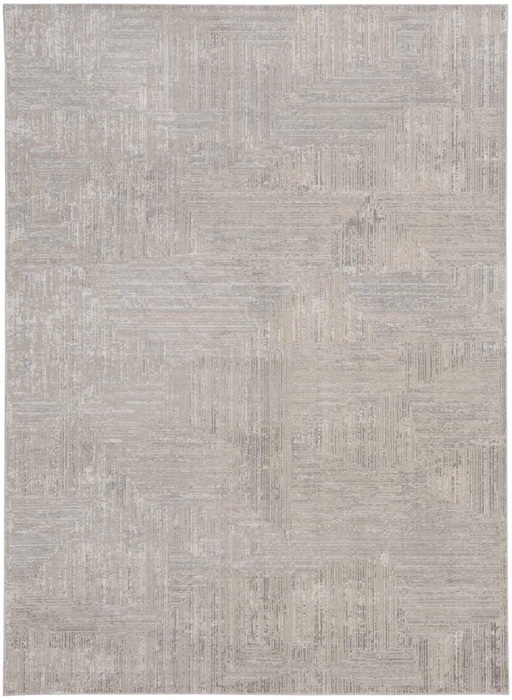 Contemporary Rugs & Transitional Rugs Irradiant Abstract Calvin Klein IRR01 Silver  Lt. Grey - Grey & Ivory - Beige Machine Made Rug