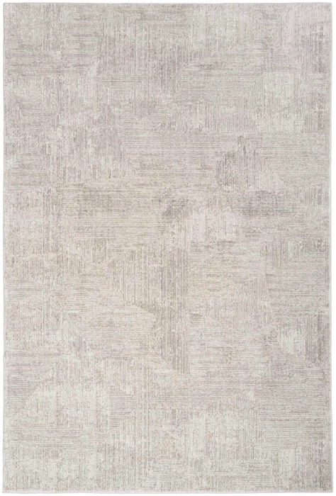 Contemporary Rugs & Transitional Rugs Irradiant Abstract Calvin Klein IRR01 Silver  Lt. Grey - Grey & Ivory - Beige Machine Made Rug