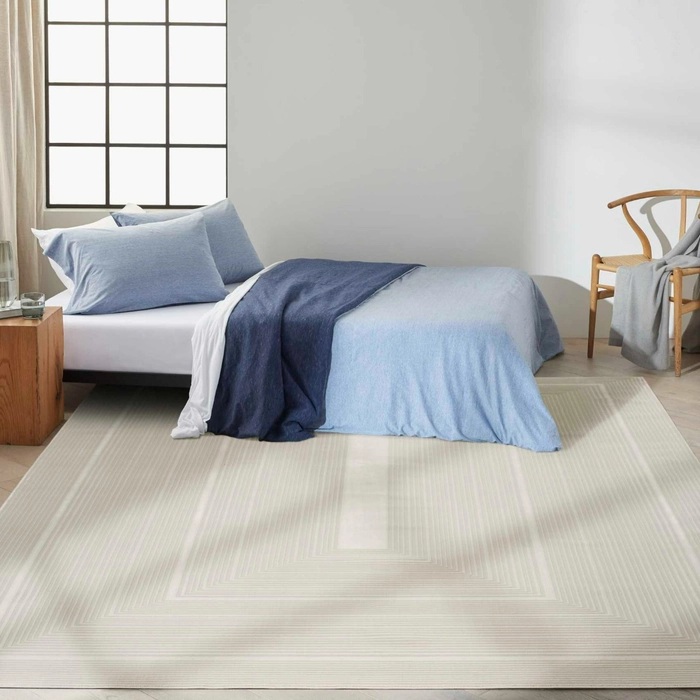 Casual Rugs & Solid Rugs Irradiant Abstract Calvin Klein IRR02 Ivory Ivory - Beige Machine Made Rug