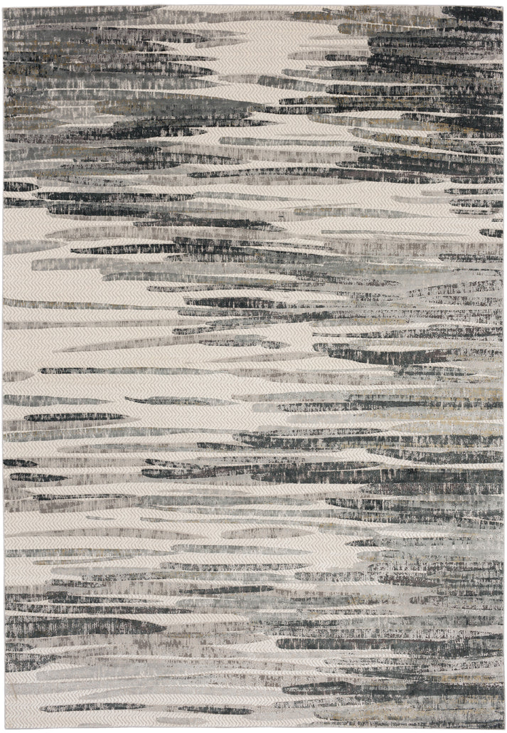 Contemporary Rugs & Transitional Rugs Tryst Collection Aruzzi Granite Ivory - Beige & Black - Charcoal Machine Made Rug