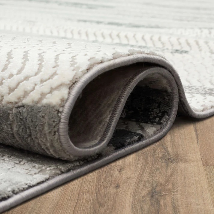 Contemporary Rugs & Transitional Rugs Tryst Collection Aruzzi Granite Ivory - Beige & Black - Charcoal Machine Made Rug