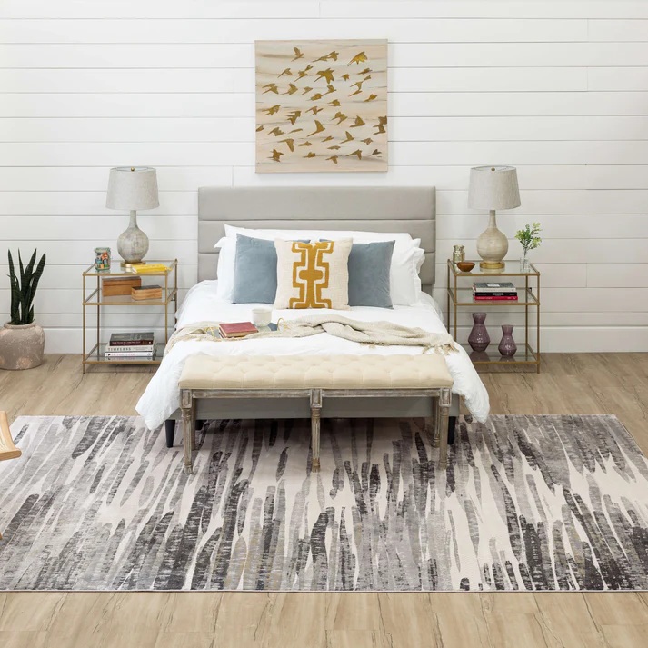 Contemporary Rugs & Transitional Rugs Tryst Collection Aruzzi Granite Ivory - Beige & Black - Charcoal Machine Made Rug