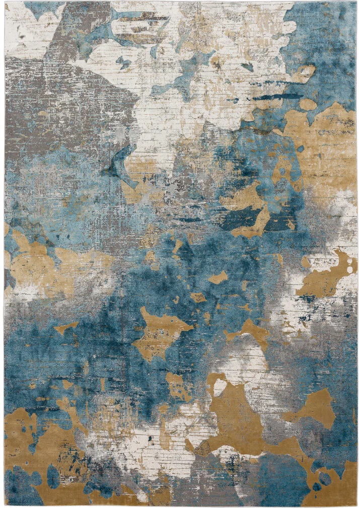 Contemporary Rugs & Transitional Rugs Tryst Collection Nuvole Grey Blue Lt. Blue - Blue & Lt. Grey - Grey Machine Made Rug