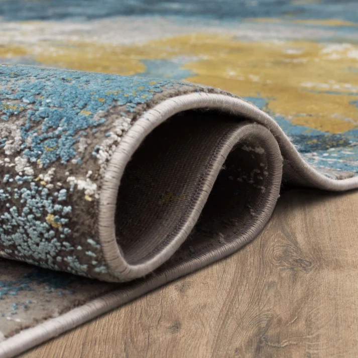 Contemporary Rugs & Transitional Rugs Tryst Collection Nuvole Grey Blue Lt. Blue - Blue & Lt. Grey - Grey Machine Made Rug