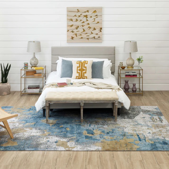 Contemporary Rugs & Transitional Rugs Tryst Collection Nuvole Grey Blue Lt. Blue - Blue & Lt. Grey - Grey Machine Made Rug