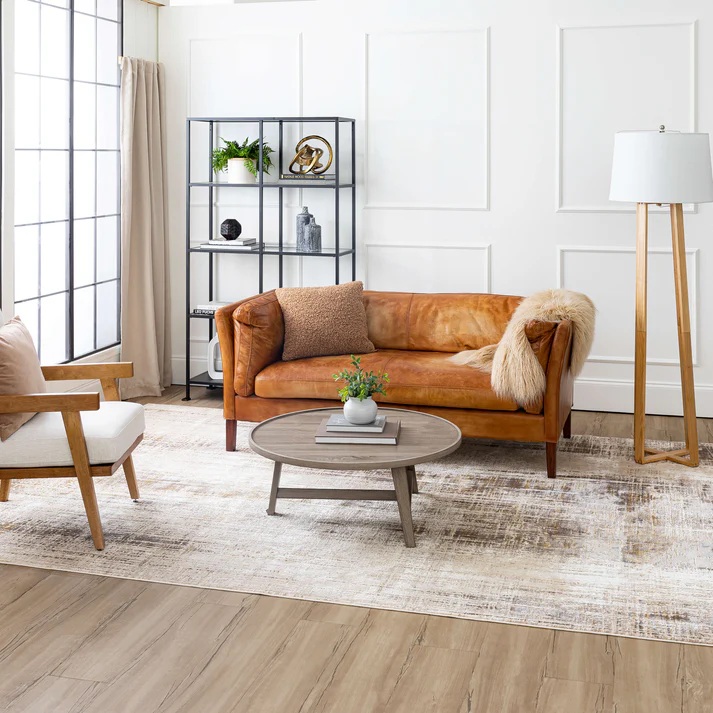 Contemporary Rugs & Transitional Rugs Tryst Collection Messina Cream Ivory - Beige & Lt. Brown - Chocolate Machine Made Rug