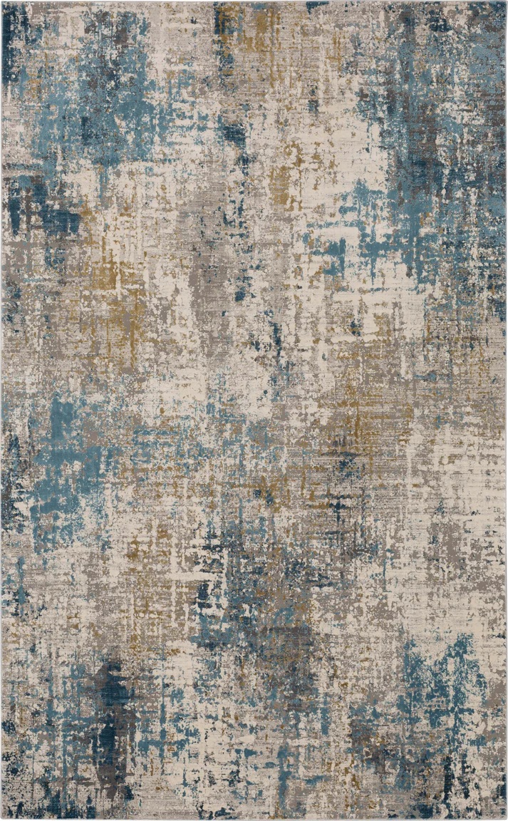 Contemporary Rugs & Transitional Rugs Tryst Collection Marseille Blue Lt. Blue - Blue & Lt. Grey - Grey Machine Made Rug
