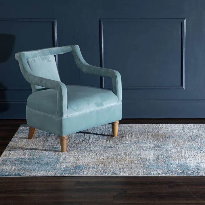 Contemporary Rugs & Transitional Rugs Tryst Collection Marseille Blue Lt. Blue - Blue & Lt. Grey - Grey Machine Made Rug