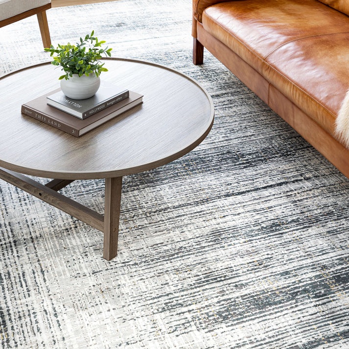 Contemporary Rugs & Transitional Rugs Tryst Collection Turin Anthracite Ivory - Beige & Black - Charcoal Machine Made Rug