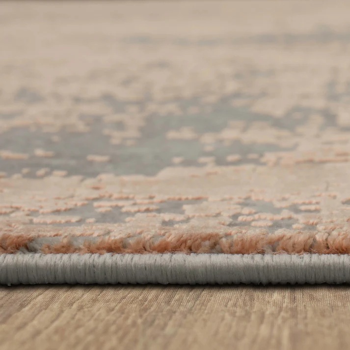 Contemporary Rugs & Transitional Rugs Tryst Collection Bari Terra Lt. Grey - Grey & Rust - Orange Machine Made Rug