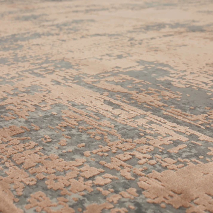 Contemporary Rugs & Transitional Rugs Tryst Collection Bari Terra Lt. Grey - Grey & Rust - Orange Machine Made Rug