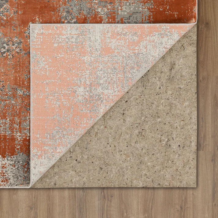 Contemporary Rugs & Transitional Rugs Tryst Collection Bari Terra Lt. Grey - Grey & Rust - Orange Machine Made Rug