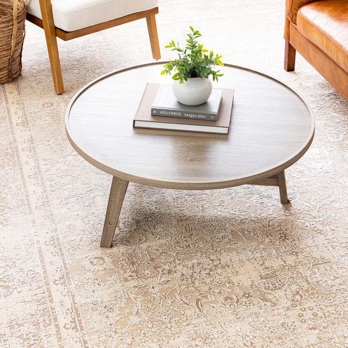 Contemporary Rugs & Transitional Rugs Tryst Collection Vincci Cream Ivory - Beige & Camel - Taupe Machine Made Rug