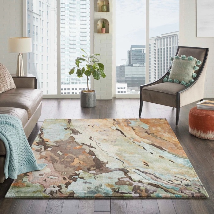 Contemporary Rugs & Transitional Rugs Prismatic PRS09 Camel - Taupe & Multi Hand Tufted Rug