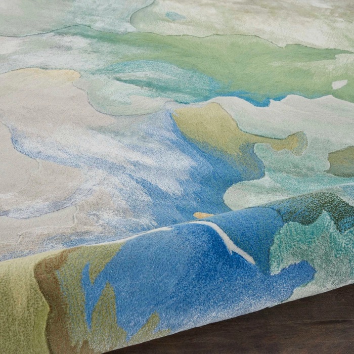 Contemporary Rugs & Transitional Rugs Prismatic PRS16 Lt. Blue - Blue & Lt. Green Hand Tufted Rug