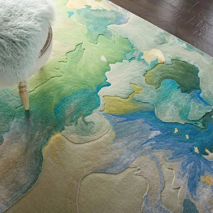 Contemporary Rugs & Transitional Rugs Prismatic PRS16 Lt. Blue - Blue & Lt. Green Hand Tufted Rug