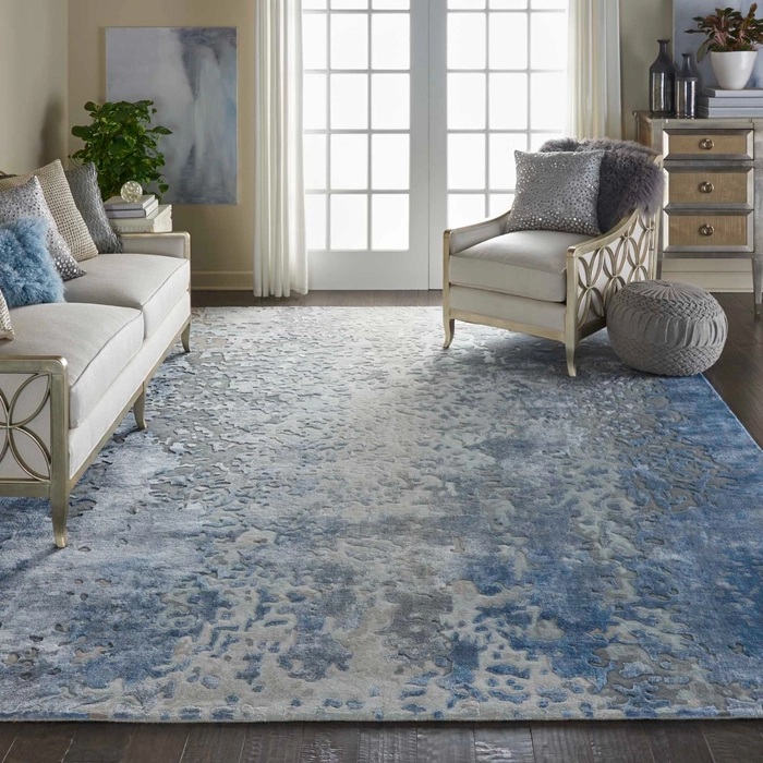 Contemporary Rugs & Transitional Rugs Prismatic PRS17 Lt. Blue - Blue Hand Tufted Rug