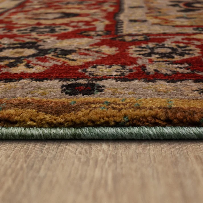 Traditional & Oriental Rugs Spice Market Myanmar Aquamarine Rust - Orange & Green Machine Made Rug