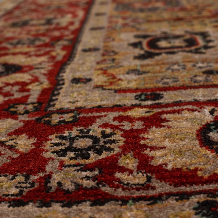 Traditional & Oriental Rugs Spice Market Myanmar Aquamarine Rust - Orange & Green Machine Made Rug