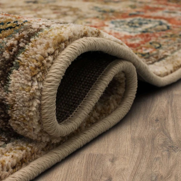 Traditional & Oriental Rugs Spice Market Koyna Cream Ivory - Beige & Rust - Orange Machine Made Rug