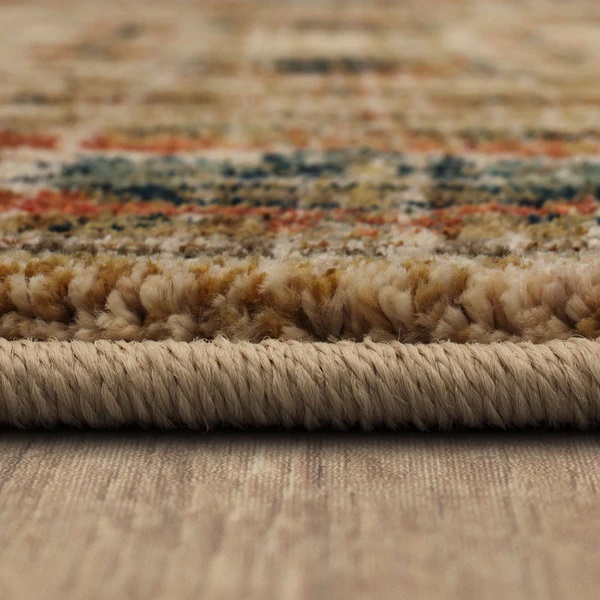 Traditional & Oriental Rugs Spice Market Koyna Cream Ivory - Beige & Rust - Orange Machine Made Rug
