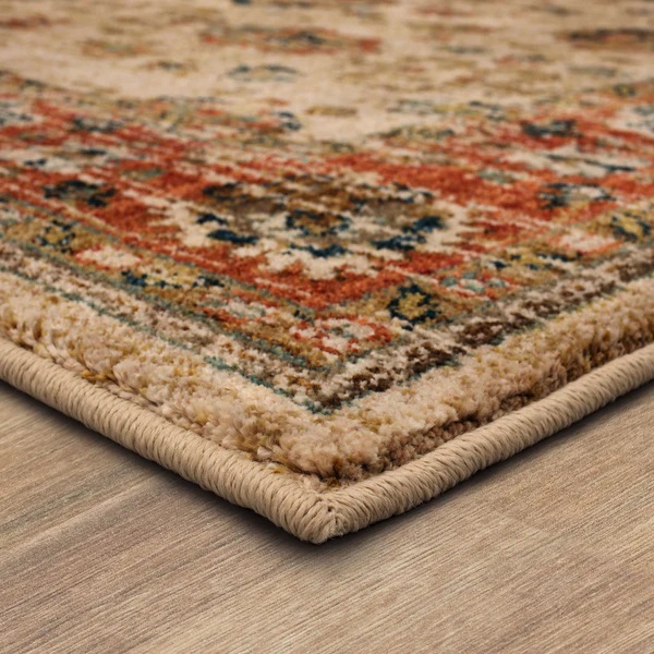 Traditional & Oriental Rugs Spice Market Koyna Cream Ivory - Beige & Rust - Orange Machine Made Rug