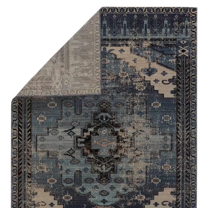 Outdoor Rugs Polaris POL39 Lt. Blue - Blue & Medium Blue - Navy Machine Made Rug