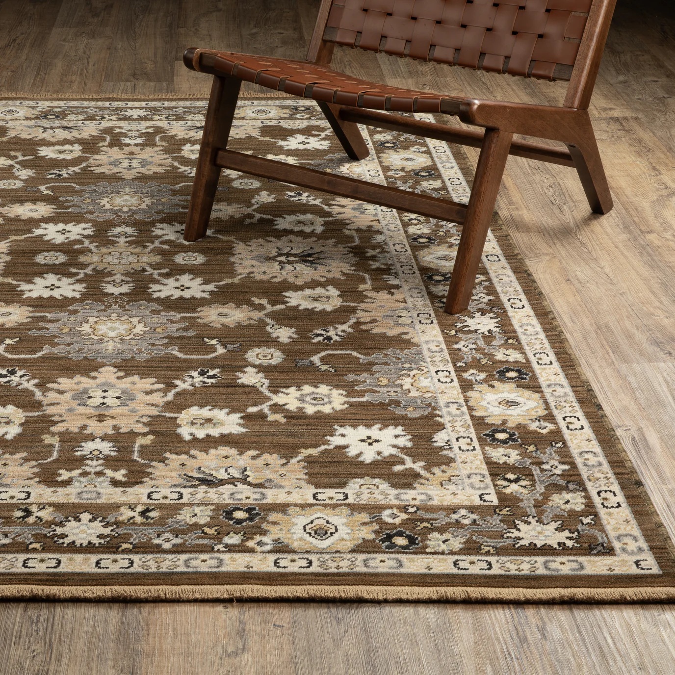 Oushak Rugs Acacia ACA01 Lt. Brown - Chocolate Machine Made Rug