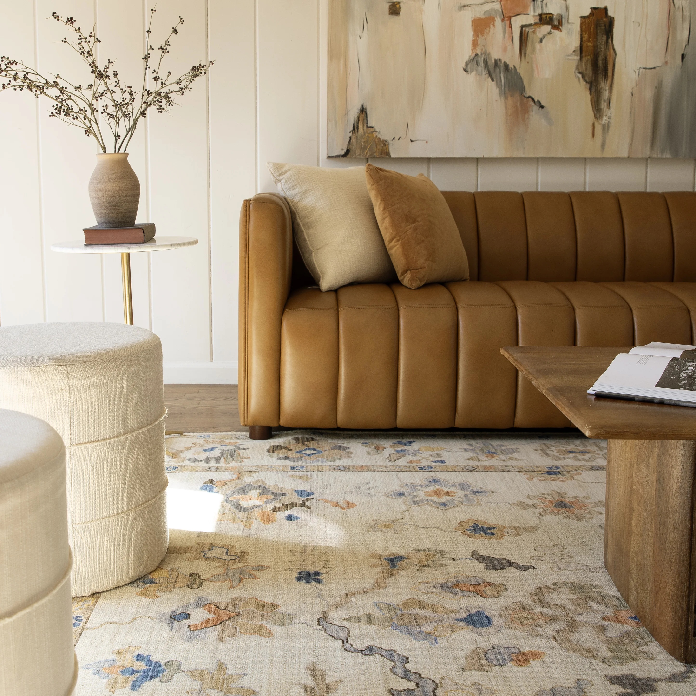 Oushak Rugs Acacia ACA13 Ivory - Beige Machine Made Rug